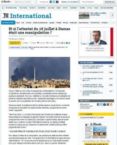 Attentat de Damas : « La thèse du complot ne tient pas »
