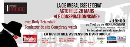 Débat sur le conspirationnisme au Théâtre de Ménilmontant