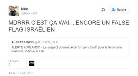 Et le premier tweet conspi sur la tuerie d'Orlando est...