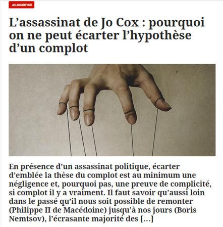 Assassinat de Jo Cox : Boulevard Voltaire souffle le chaud et le froid