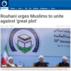 Pour le président iranien Rohani, les musulmans doivent s'unir contre un grand complot occidentalo-sioniste
