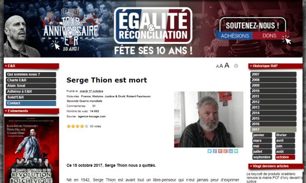 Mort de Serge Thion, figure de l’ultragauche négationniste