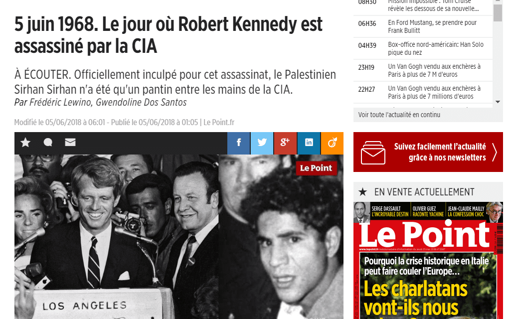 Dérapage du Point : non, la CIA n’a pas assassiné Robert Kennedy