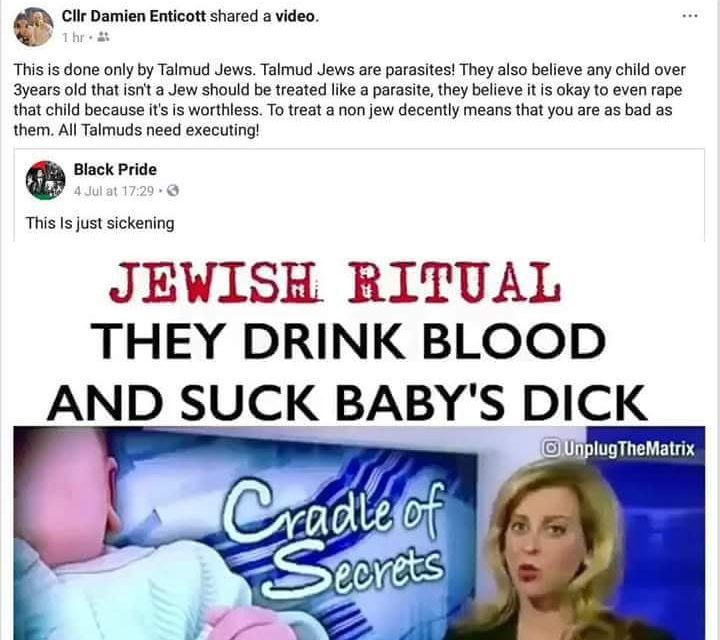 Selon un élu local du Labour, les Juifs « boivent le sang des bébés »