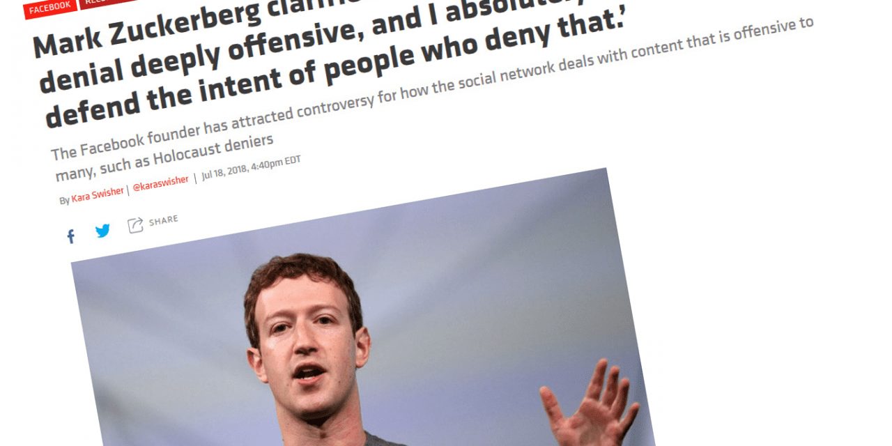 Pour Mark Zuckerberg, le négationnisme relève de la liberté d’expression