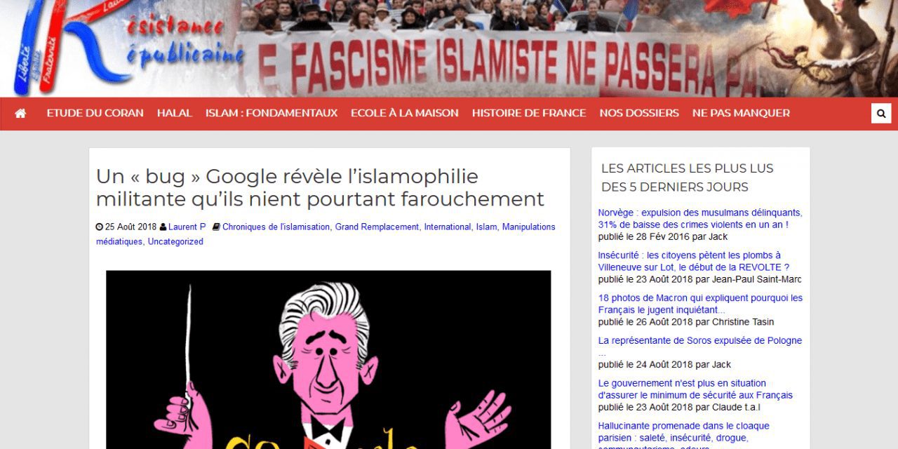 Google, Avicenne et la psychose anti-remplaciste de « Résistance républicaine »