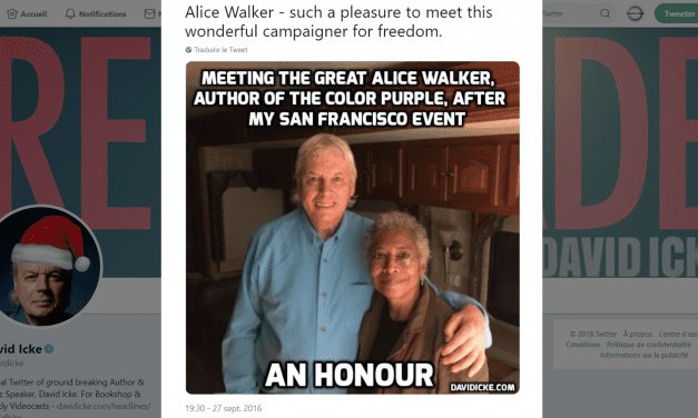 L’écrivain américaine Alice Walker recommande de lire David Icke