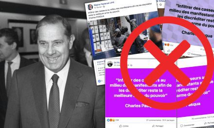 Non, Charles Pasqua n’a pas admis que le gouvernement envoyait des casseurs dans les manif’