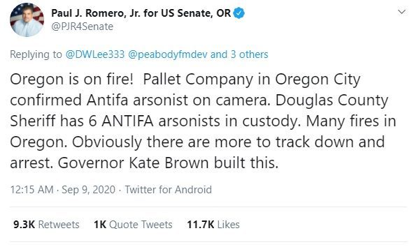 Incendies dans l'Oregon : la rumeur complotiste sur des pyromanes antifas  démentie par les autorités - Conspiracy Watch